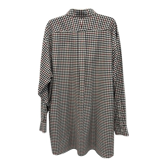 Lands End Shirt Men 18 Big & Tall Supima Cotton Black Red White Checked No Iron‎ - Picture 2 of 8